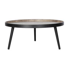 Fritz Round Tray Top Coffee Table, Light Grey/Black