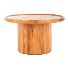 Devin Round Pedestal Coffee Table, Natural Brown