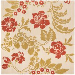 CAPRI, BEIGE / RUST, 7' X 7' Square, Area Rug