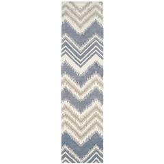CAPRI, BLUE / IVORY, 2'-3" X 9', Area Rug