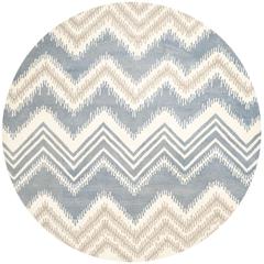 CAPRI, BLUE / IVORY, 7' X 7' Round, Area Rug
