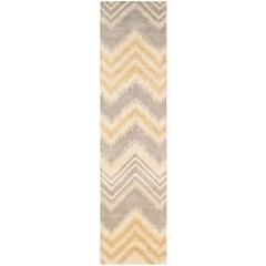 CAPRI, GREY / GOLD, 2'-3" X 9', Area Rug