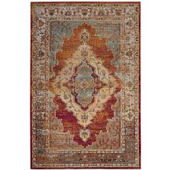 CRYSTAL, ORANGE / LIGHT BLUE, 5' X 8', Area Rug, CRS500A-5