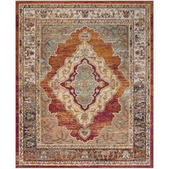 CRYSTAL, ORANGE / LIGHT BLUE, 8' X 10', Area Rug, CRS500A-8
