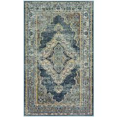 CRYSTAL, BLUE / YELLOW, 3' X 5', Area Rug