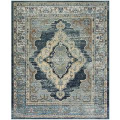 CRYSTAL, BLUE / YELLOW, 8' X 10', Area Rug