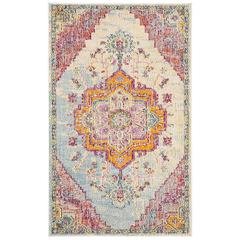 CRYSTAL, LIGHT BLUE / FUCHSIA, 3' X 5', Area Rug, CRS501B-3
