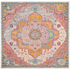 CRYSTAL, LIGHT BLUE / FUCHSIA, 7' X 7' Square, Area Rug, CRS501B-7SQ