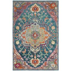 CRYSTAL, TEAL / ROSE, 5' X 8', Area Rug, CRS501T-5