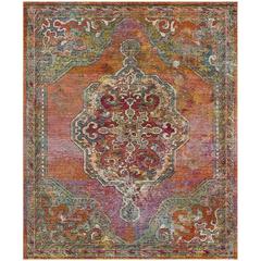 CRYSTAL, ORANGE / LIGHT BLUE, 8' X 10', Area Rug, CRS502A-8