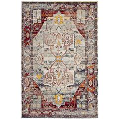 CRYSTAL, LIGHT BLUE / RED, 5' X 8', Area Rug