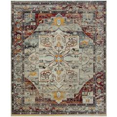 CRYSTAL, LIGHT BLUE / RED, 8' X 10', Area Rug