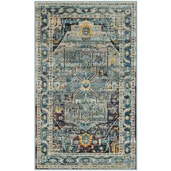 CRYSTAL, TEAL / PURPLE, 3' X 5', Area Rug