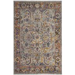 CRYSTAL, LIGHT BLUE / ORANGE, 5' X 8', Area Rug, CRS504A-5