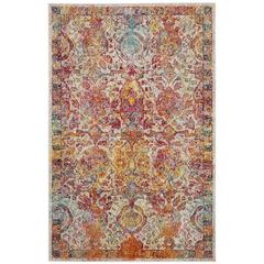 CRYSTAL, LIGHT BLUE / ORANGE, 4' X 6', Area Rug, CRS505A-4