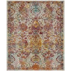 CRYSTAL, LIGHT BLUE / ORANGE, 8' X 10', Area Rug, CRS505A-8