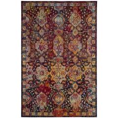 CRYSTAL, NAVY / ORANGE, 5' X 8', Area Rug
