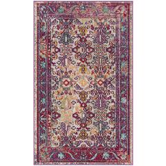 CRYSTAL, LIGHT BLUE / FUCHSIA, 3' X 5', Area Rug, CRS506B-3