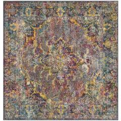 CRYSTAL, NAVY / LIGHT BLUE, 7' X 7' Square, Area Rug, CRS508H-7SQ