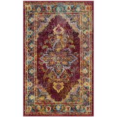 CRYSTAL, RUBY / NAVY, 3' X 5', Area Rug