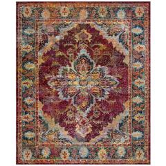 CRYSTAL, RUBY / NAVY, 8' X 10', Area Rug