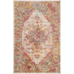CRYSTAL, CREAM / ROSE, 4' X 6', Area Rug