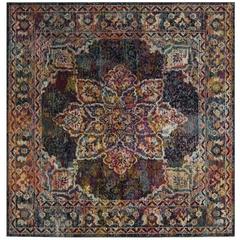 CRYSTAL, NAVY / LIGHT BLUE, 7' X 7' Square, Area Rug, CRS513H-7SQ