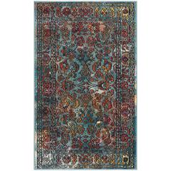 CRYSTAL, LIGHT BLUE / ORANGE, 3' X 5', Area Rug, CRS515A-3