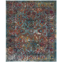CRYSTAL, LIGHT BLUE / ORANGE, 8' X 10', Area Rug, CRS515A-8
