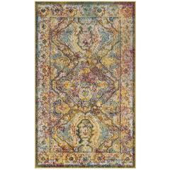 CRYSTAL, LIGHT BLUE / ORANGE, 3' X 5', Area Rug, CRS516A-3