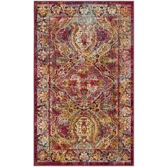 CRYSTAL, FUCHSIA / LIGHT BLUE, 3' X 5', Area Rug