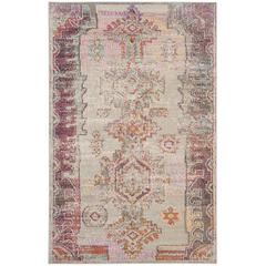 CRYSTAL, LIGHT GREY / PURPLE, 4' X 6', Area Rug