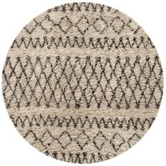 CASABLANCA, IVORY / DARK BROWN, 6' X 6' Round, Area Rug