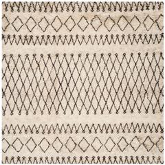 CASABLANCA, IVORY / DARK BROWN, 8' X 8' Square, Area Rug