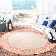 COURTYARD, NATURAL / TERRA, 5'-3" X 5'-3" Round, Area Rug, CY0727-3201-5R