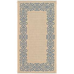 COURTYARD, NATURAL / BLUE, 2'-3" X 10', Area Rug, CY1588-3101-210