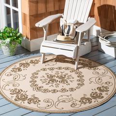 COURTYARD, NATURAL / BROWN, 5'-3" X 5'-3" Round, Area Rug, CY1893-3001-5R
