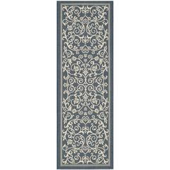 COURTYARD, NAVY / BEIGE, 2'-3" X 10', Area Rug, CY2098-268-210