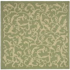 COURTYARD, OLIVE / NATURAL, 6'-7" X 6'-7" Square, Area Rug, CY2653-1E06-7SQ