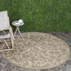 COURTYARD, BROWN / NATURAL, 6'-7" X 6'-7" Round, Area Rug, CY2653-3009-7R