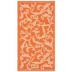 COURTYARD, TERRACOTTA / NATURAL, 2'-7" X 5', Area Rug, CY2653-3202-3