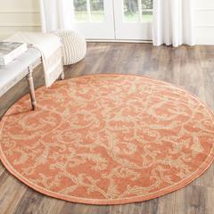 COURTYARD, TERRACOTTA / NATURAL, 5'-3" X 7'-7", Area Rug, CY2653-3202-5