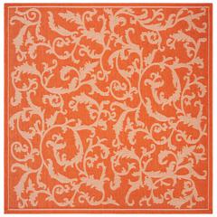 COURTYARD, TERRACOTTA / NATURAL, 6'-7" X 6'-7" Square, Area Rug, CY2653-3202-7SQ