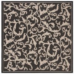 COURTYARD, BLACK / SAND, 6'-7" X 6'-7" Square, Area Rug, CY2653-3908-7SQ