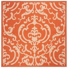 COURTYARD, TERRACOTTA / NATURAL, 6'-7" X 6'-7" Square, Area Rug, CY2663-3202-7SQ