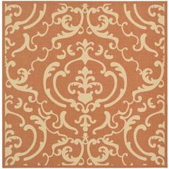 COURTYARD, TERRACOTTA/NATURAL, 7'-10" X 7'-10" Square, Area Rug, CY2663-3202-8SQ
