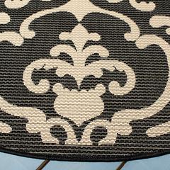 COURTYARD, BLACK / SAND, 6'-7" X 6'-7" Round, Area Rug, CY2663-3908-7R