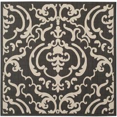 COURTYARD, BLACK / SAND, 6'-7" X 6'-7" Square, Area Rug, CY2663-3908-7SQ