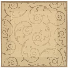 COURTYARD, NATURAL / BROWN, 6'-7" X 6'-7" Square, Area Rug, CY2665-3001-7SQ