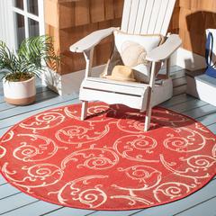 COURTYARD, RED / NATURAL, 5'-3" X 7'-7", Area Rug, CY2665-3707-5